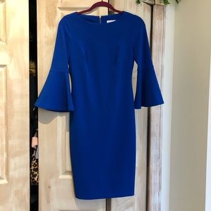 CALVIN KLEIN flare sleeve dress